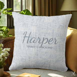 Light Grey Denim Texture   Custom Rustic Decor Throw Pillow