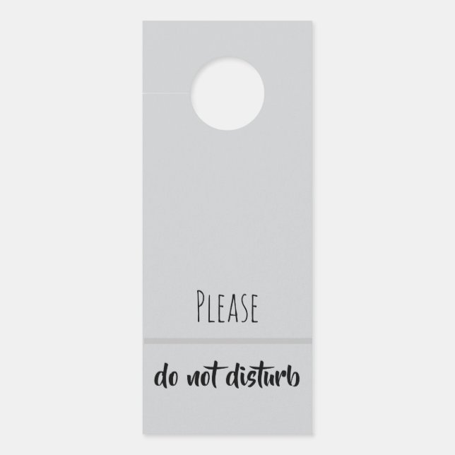 Light Grey Do Not Disturb Door Hanger (Front)