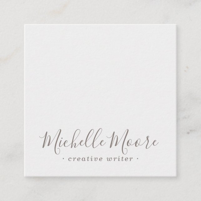 Light grey elegant minimalist professional square business card (Front)