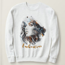 Light Grey Enchantress Watercolor Portrait