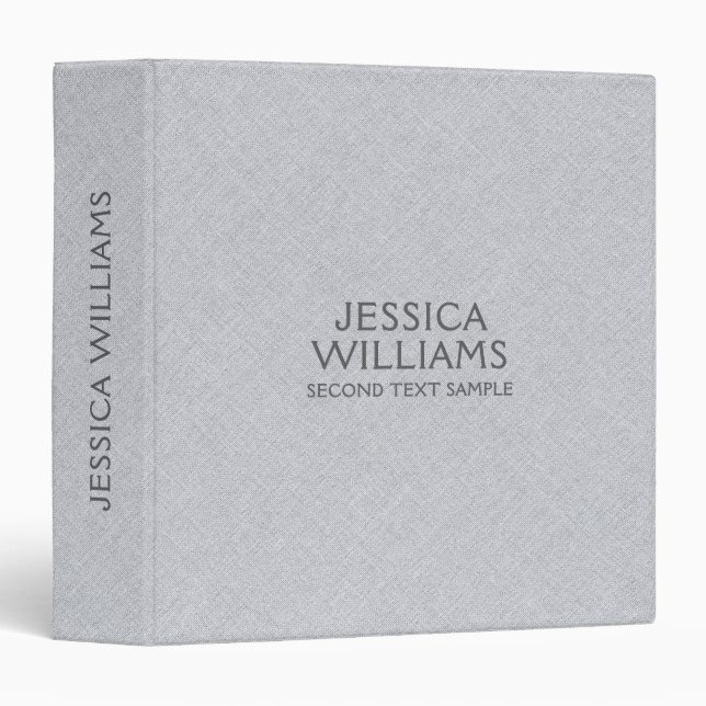 Light Grey Fabric Texture Grey Typography Binder (Front/Spine)