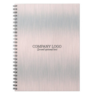 Light-grey faux metallic brushed aluminum texture notebook