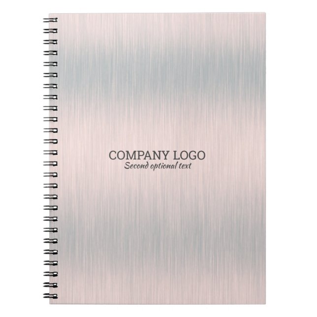 Light-grey faux metallic brushed aluminum texture notebook (Front)