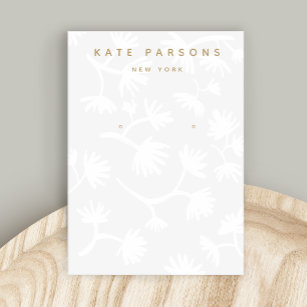 Light Grey Floral Earring Jewellery Display Business Card