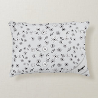 Light Grey Floral Pattern Pillow