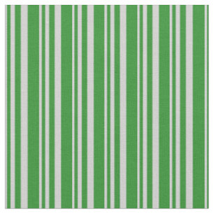 Light Grey & Forest Green Lines Pattern Fabric