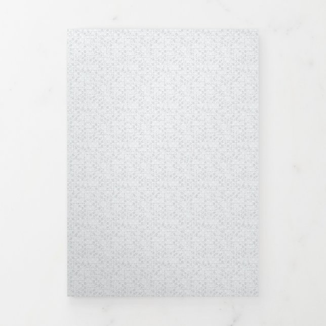 Light Grey Geometric Floral |Modern Summer Pattern Tri-Fold Card (Cover)