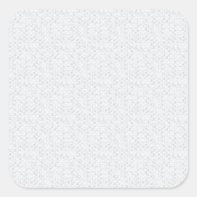 Light Grey Geometric Floral Pattern Square Sticker (Front)