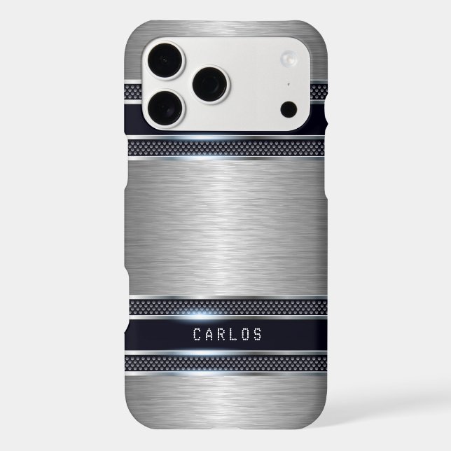 Light-grey geometric metallic background (Back)