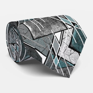 Light grey geometric print tie