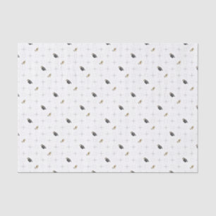 Light Grey Graduation Caps and Diploma Pattern Tissue Paper