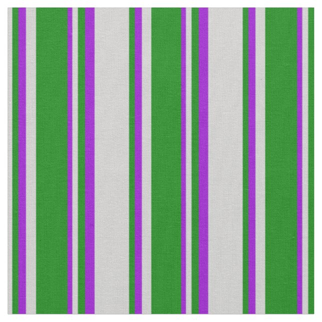 Light Grey, Green, and Dark Violet Lines Fabric (Close Up)