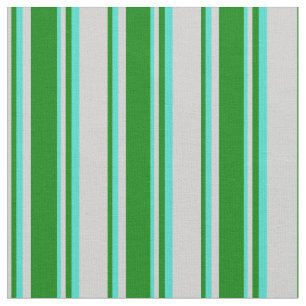 Light Grey, Green, and Turquoise Coloured Pattern Fabric