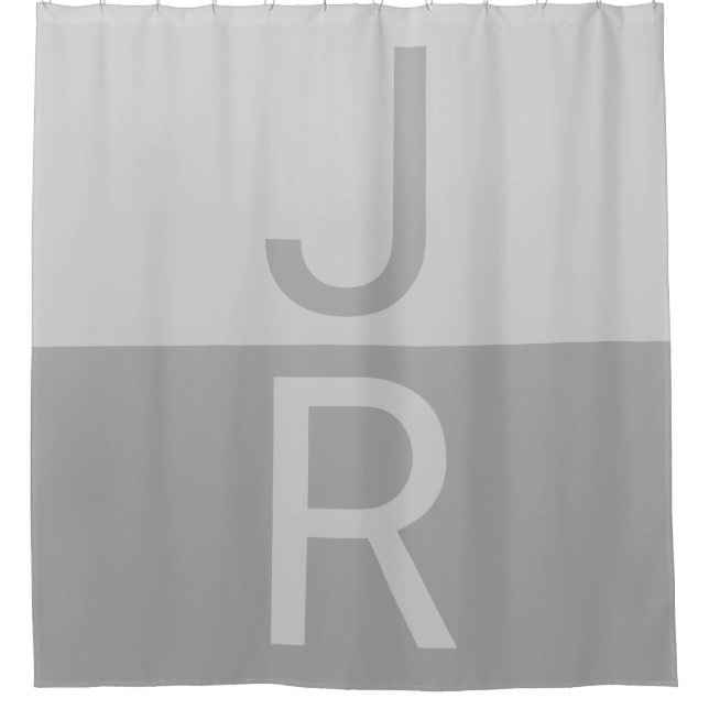 Light Grey & Grey Modern Initials Monogram (Front)