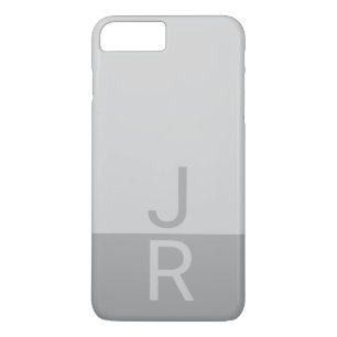Light Grey & Grey Modern Initials Monogram Case-Mate iPhone Case