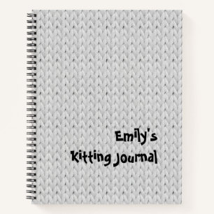 Light Grey Knitted Texture Spiral Notebook
