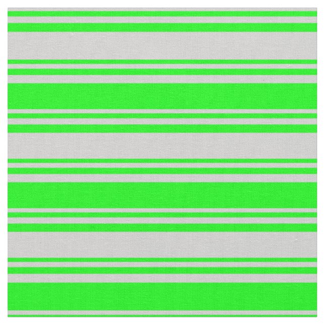 Light Grey & Lime Coloured Lined Pattern Fabric (Close Up)