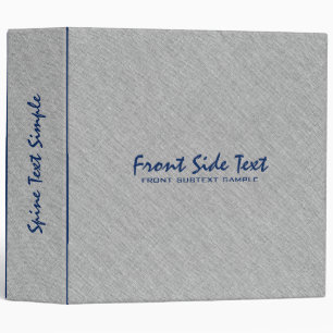 Light Grey Linen Burlap Fabric Look Blue Accents Binder