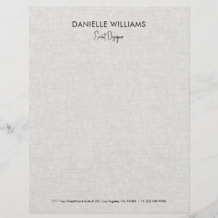 Light grey linen texture Event Designer Letterhead