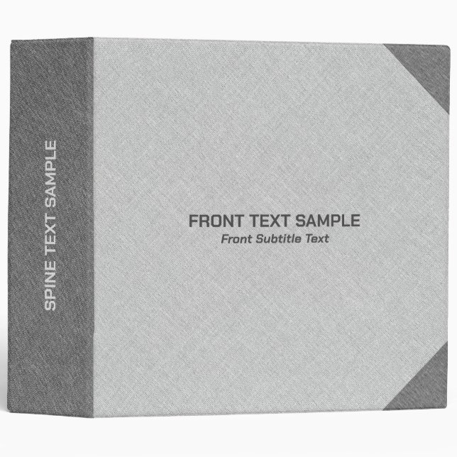 Light grey linen texture image grey accents binder (Front/Spine)