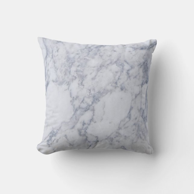 Light Grey Marble Stone Pattern Throw Pillow (Front)