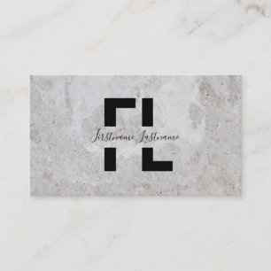 Light grey marble white marble structure monogram business card
