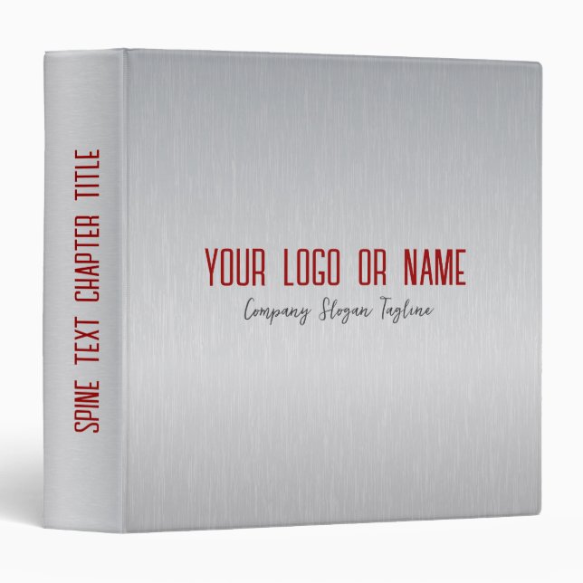 Light Grey Metallic Texture Custom Text Binder (Front/Spine)