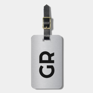 Light Grey Metallic Texture Custom Text Luggage Tag
