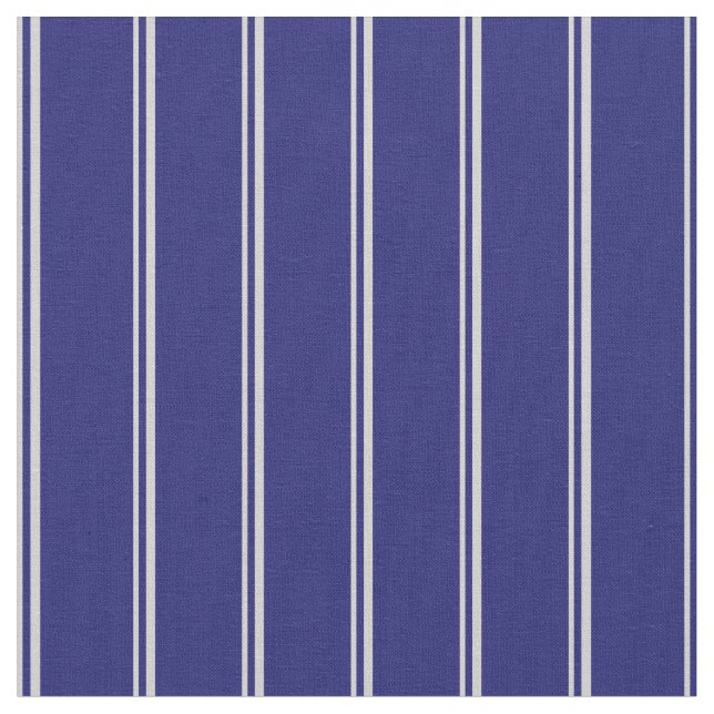 Light Grey & Midnight Blue Stripes/Lines Pattern Fabric (Close Up)
