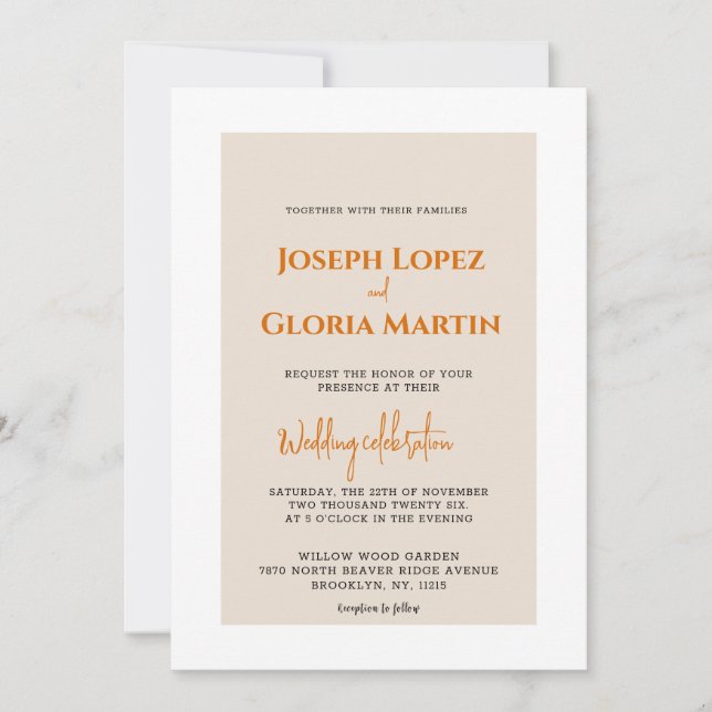 Light grey Minimalist Chic Simple Elegant wedding Invitation (Front)