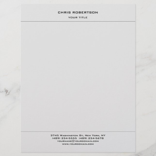 Light Grey Minimalist Modern Professional Letterhead (Front)
