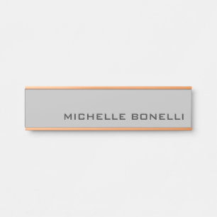 Light Grey Minimalist Plain Modern Door Sign