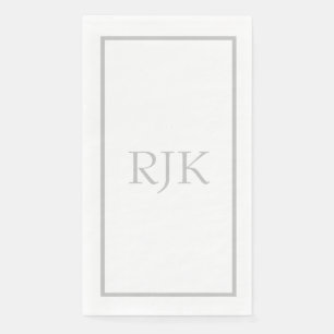 Light Grey Monogram Initials Custom Name 2023 Napkin