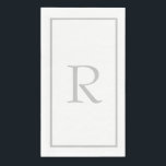 Light Grey Monogram Initials Custom Name Colour Napkin<br><div class="desc">Designed with text template for monogrammed initial which you can customize!</div>