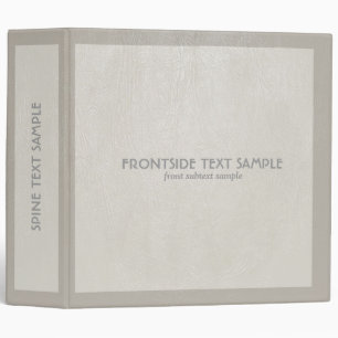 Light Grey Natural Fox Leather Look Binder