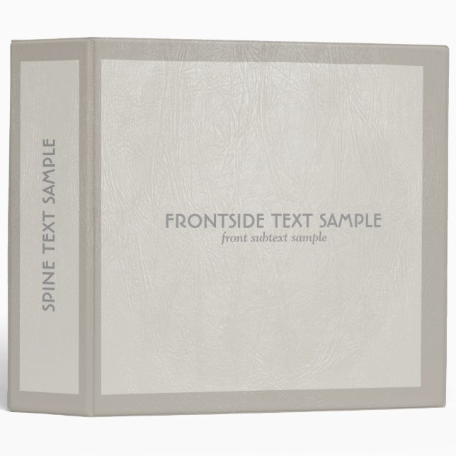 Light Grey Natural Fox Leather Look Binder (Front/Spine)