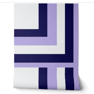 Light Grey Navy Lavender Bauhaus L-Shape Wallpaper