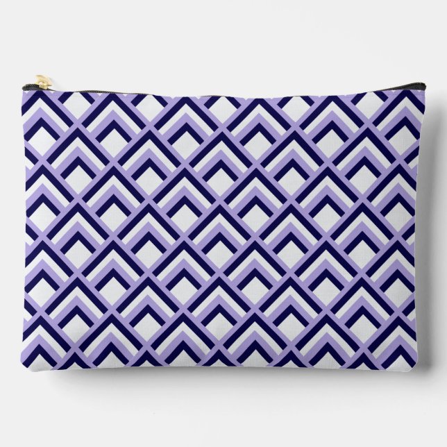 Light Grey Navy Lavender L-Shape Seamless Pattern  Accessory Pouch (Front)