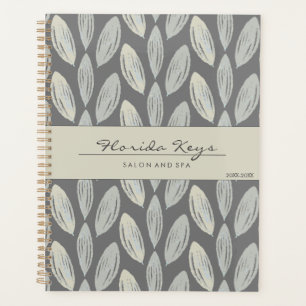 Light Grey Neutral Tones Braided Leaf Art Deco Planner