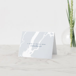 Light Grey New Jersey   New York City Harbour Map Thank You Card
