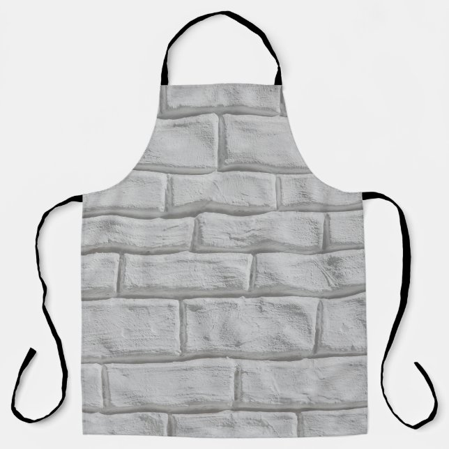 Light grey or white brick wall surface texture bac apron (Front)