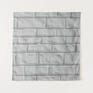 Light grey or white brick wall surface texture bac tapestry