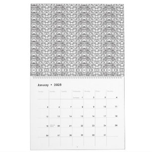 Light grey repeating V-shaped pattern on a white b Calendar