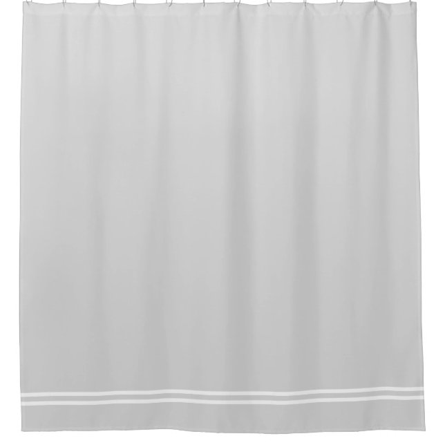 Light Grey shower curtain double line border (Front)