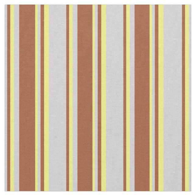 Light Grey, Sienna, and Yellow Coloured Pattern Fabric (Close Up)