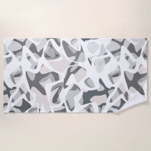 Light Grey Spots Abstract spotted pattern  Beach Towel
