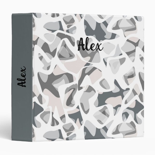 Light Grey Spots Abstract spotted pattern  Binder (Front/Spine)