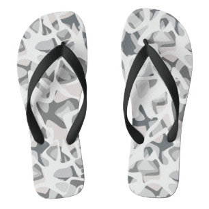Light Grey Spots Abstract spotted pattern  Flip Flops