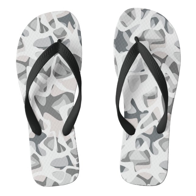 Light Grey Spots Abstract spotted pattern  Flip Flops (Footbed)