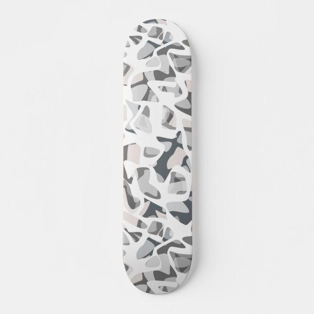 Light Grey Spots Abstract spotted pattern Skateboard (Front)